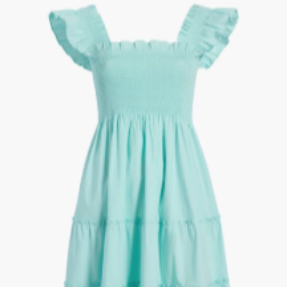 Hill House Ellie Nap Dress )Bay Blue Poplin) Size Large